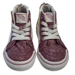 Vans Toddler Size 4 Glitter High-Top Sneakers Pink Yellow